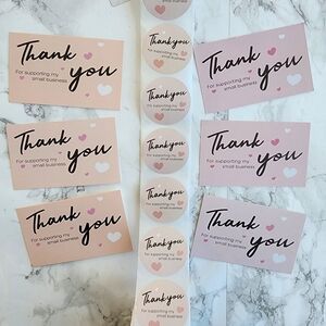 300 Pc Thank you Cards and Stickers
